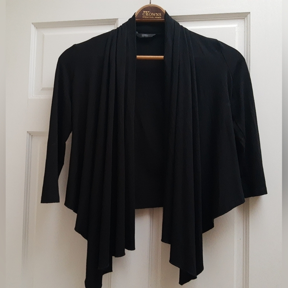 Black open cardigan , longer at front. Approx size small in us sizes. - Picture 1 of 5